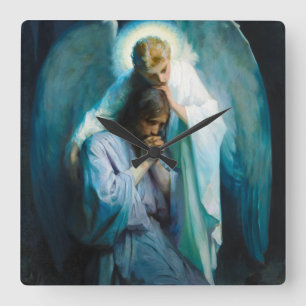 Agonie im Garten, 1898 von Frans Schwartz Quadratische Wanduhr