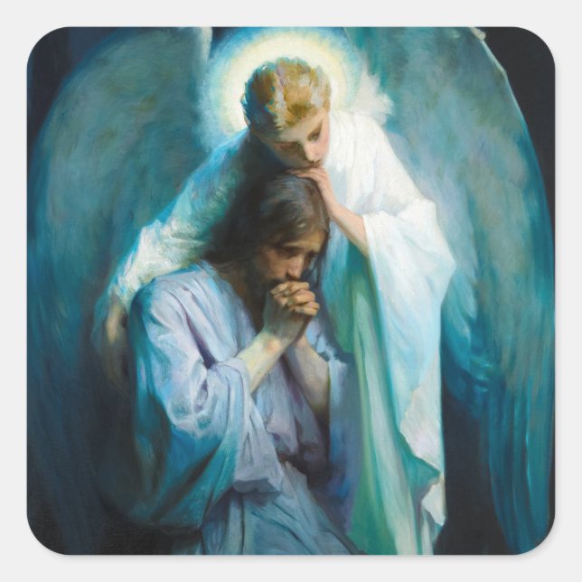 Agonie im Garten, 1898 von Frans Schwartz Quadratischer Aufkleber (Vorderseite)