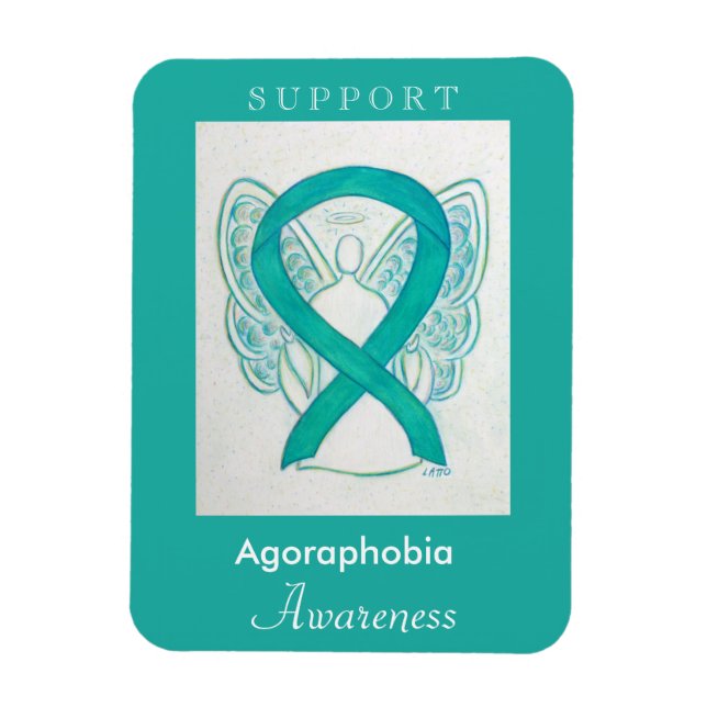 Agoraphobia Awareness Ribbon Angel Custom Magnet (Vertikal)