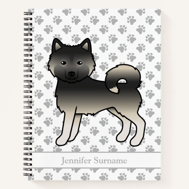 Agouti Alaskan Malamute Dog & Custom Text Notizbuch (Vorderseite)