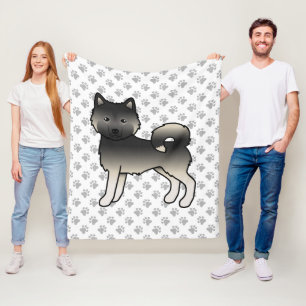 Agouti Alaskan Malamute Niedlich Cartoon Dog & Paw Fleecedecke
