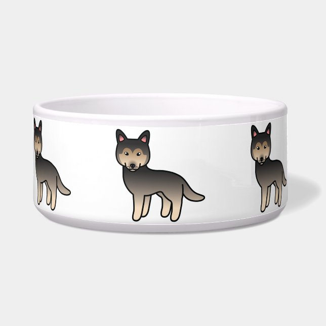 Agouti Cartoon Siberian Husky Dog Napf (Vorderseite)