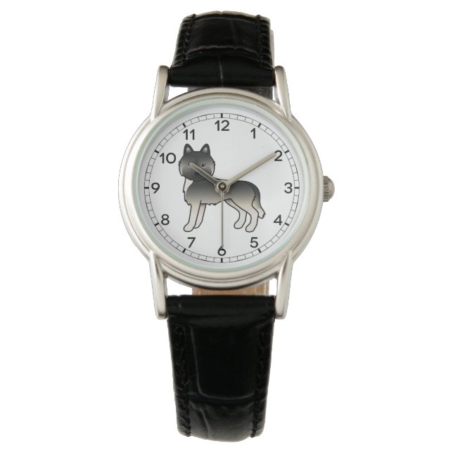 Agouti Siberian Husky Niedlich Cartoon Dog Armbanduhr (Vorderseite)