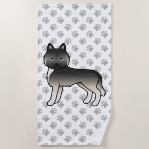 Agouti Siberian Husky Niedlich Cartoon Dog Strandtuch