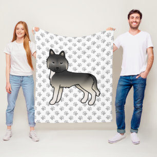 Agouti Sibirischer Husky Cartoon Hund & Pfoten Fleecedecke