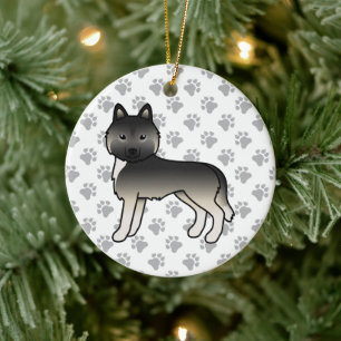 Agouti Sibirischer Husky Süßer Cartoon-Hund Keramik Ornament