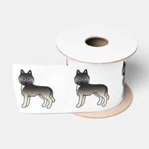 Agouti Sibirischer Husky Süßer Cartoon-Hund Satinband