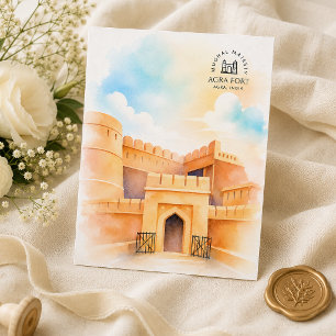Agra Fort Indien Architektur Landschaft Feiertagspostkarte