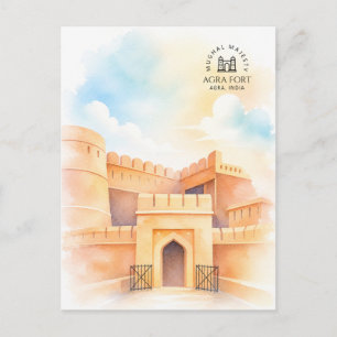 Agra Fort Indien Architektur Landschaft Feiertagspostkarte