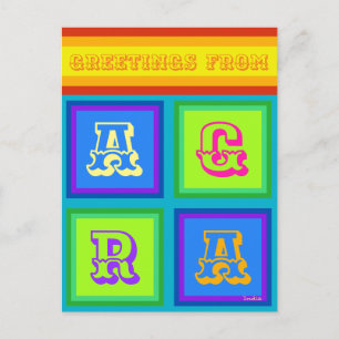 Agra Indien farbenfrohe Ferien Postcard Feiertagspostkarte