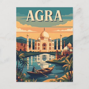 Agra Indien Taj Mahal Architektur Reiseplakat Postkarte