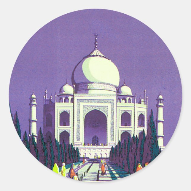 Agra ~ Taj Mahal Runder Aufkleber (Vorderseite)