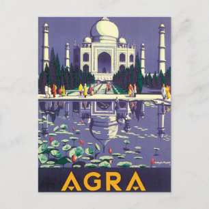 Agra Vintage-Reiseposter Postkarte