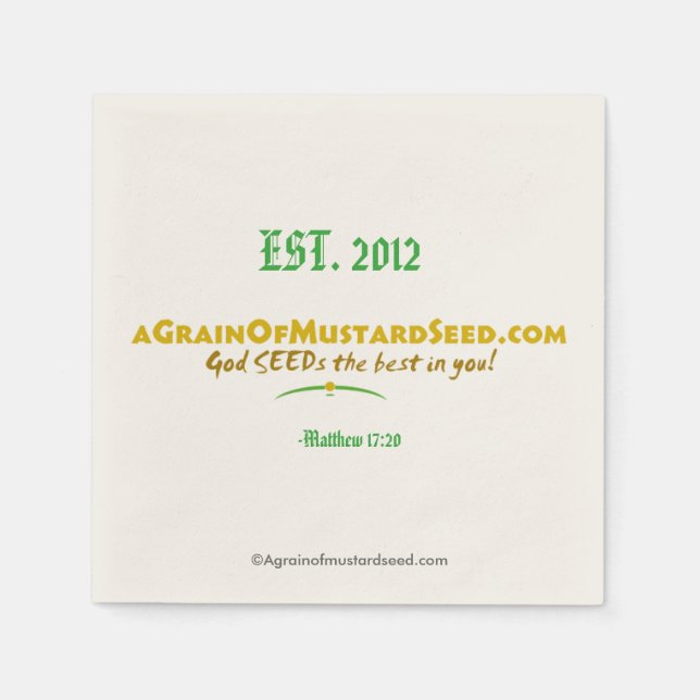Agrainofmustardseed.com EST 2012 Serviette (Vorderseite)