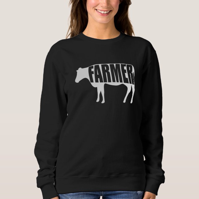 Agricultor Graphic Cow Farmer Agriculture Tractor  Sweatshirt (Vorderseite)
