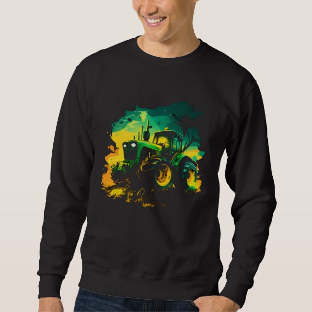 Agriculture farmers driving thick trekkers tractor sweatshirt (Vorderseite)