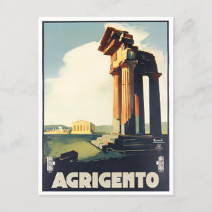 Agrigento Italien Reisen im Vintage-Stil Postkarte