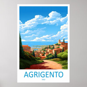 Agrigento Reiseplakat Vintage Ski Nationalpark Poster
