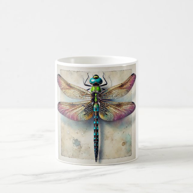 Agrionoptera Dragonfly 031124IREF217 - Watercolor Kaffeetasse (Mittel)