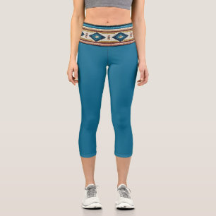 "AGUA BAND / TEAL" Hoch geschnittene Caprihose Capri Leggings