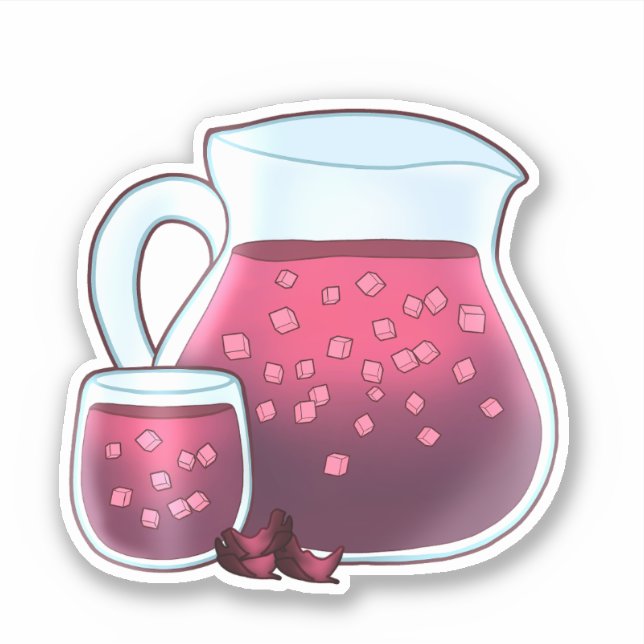 Agua De Jamaica Agua Fresca Aufkleber (Vorderseite)