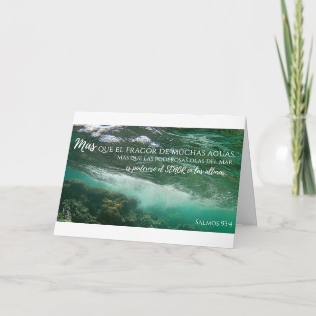 Aguas Antiguas Tarjeta Salmos 93:4 Karte (Vorderseite)