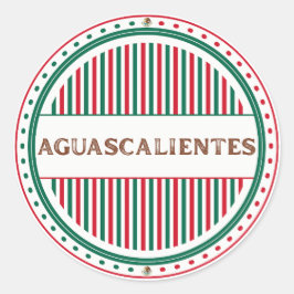 Aguascalientes City Pride Emblem Mexican Identity Runder Aufkleber