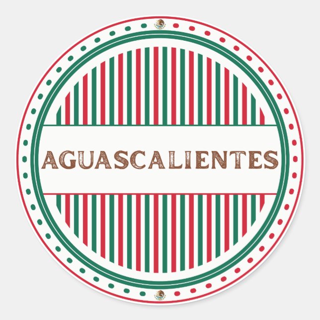 Aguascalientes City Pride Emblem Mexican Identity Runder Aufkleber (Vorderseite)