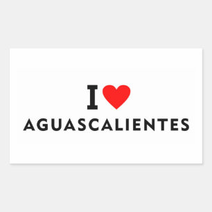 Aguascalientes Mexiko Liebesstadt Herz wie Reisen Rechteckiger Aufkleber