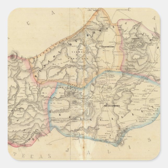 Aguascalientes, Mexiko Quadratischer Aufkleber (Vorderseite)