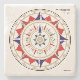 Aguiar Wind-Rose Steinuntersetzer