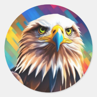 Águila Calva Colorida Runder Aufkleber