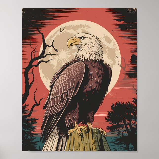 Águila Vigilante del Bosque Poster (Vorne)