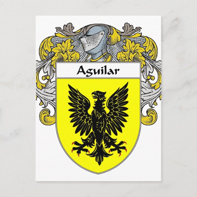 Aguilar Coat of Arms (Mantled) Postkarte (Vorderseite)