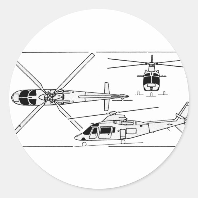 Agusta 109 runder aufkleber (Vorderseite)