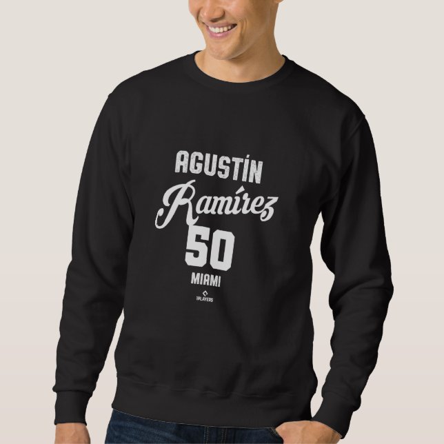 Agustin Ramirez 50 Miami Baseball Vintag MLBPA Sweatshirt (Vorderseite)