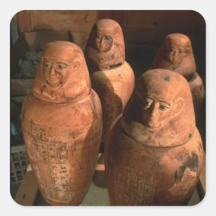 Ägypten, 26. Dynastie Kanopenkrüge gefunden in Abu Quadratischer Aufkleber