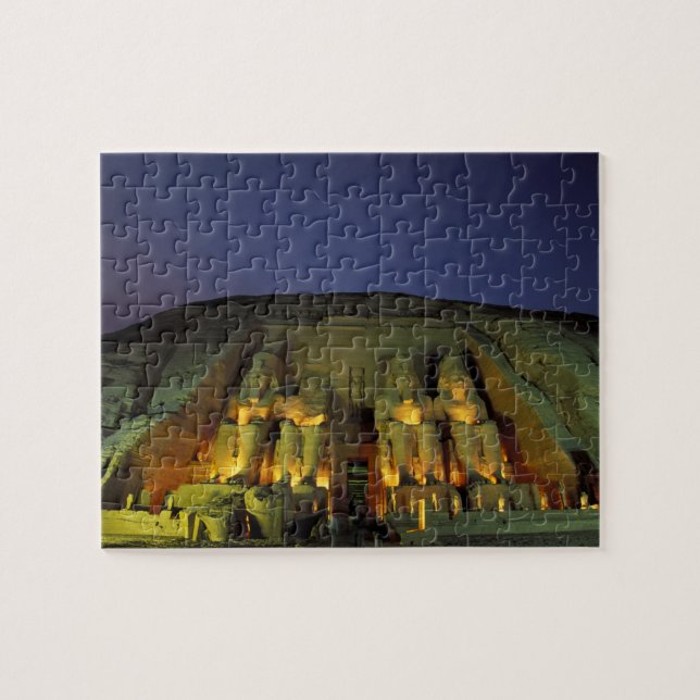 Ägypten, Abu Simbel, Kolossale Figuren von Ramesse Puzzle (Horizontal)