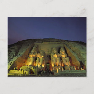 Ägypten, Abu Simbel, Kolossale Figuren von Ramses Postkarte