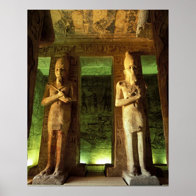 Ägypten, Abu Simbel, Statue Ramesses II, Poster (Vorne)