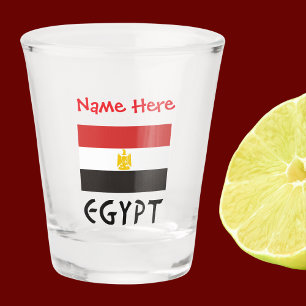 Ägypten Ägyptische Flagge Rot Personalisiert Schnapsglas
