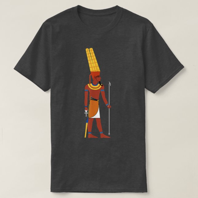Ägypten, ägyptischer Gott Amun König Deity Scepter T-Shirt (Design vorne)