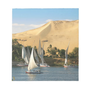 Ägypten, Assuan, Nil, Felucca-Segelschiffe, 2 Notizblock