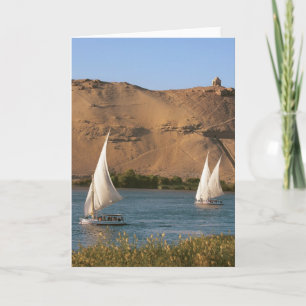 Ägypten, Assuan, Nil, Felucca-Segelschiffe, Feiertagskarte
