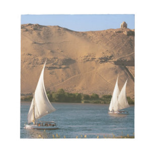 Ägypten, Assuan, Nil, Felucca-Segelschiffe, Notizblock