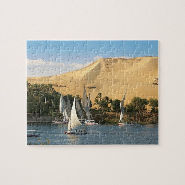 Ägypten, Assuan, Nile River, Felucca Segelboote, 2 Puzzle (Horizontal)
