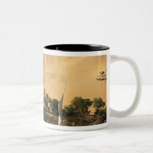 Ägypten, Assuan, Nile River, Felucca Segelboote, 2 Zweifarbige Tasse