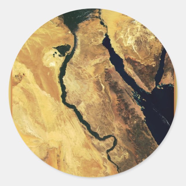 Ägypten aus dem Weltraum Runder Aufkleber (Vorderseite)