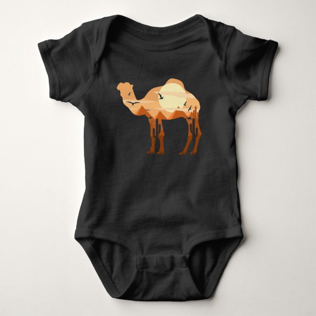 Ägypten Camel Pyramids Wüste Sunset Baby Strampler (Vorderseite)