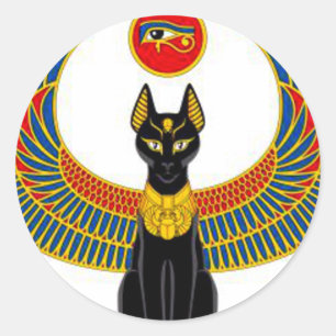 Ägypten Cat Runder Aufkleber